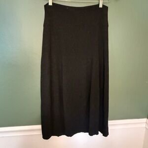 Eileen Fisher Black Pull-On Midi Skirt XS